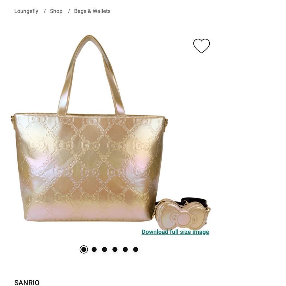 Sanrio Gold Tote Bag with Elegant Metallic Finish